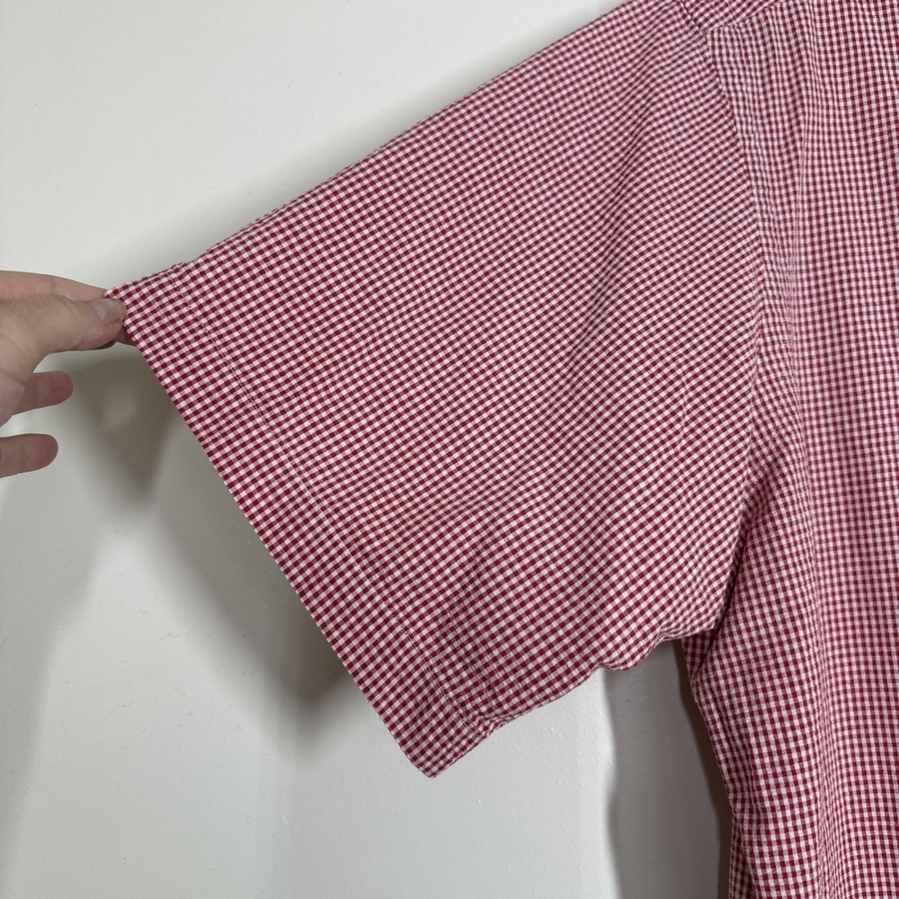 Ralph Lauren Blue Label VTG Shirt Mens L Red Checkered Slim Preppy Button Down - Picture 6 of 14